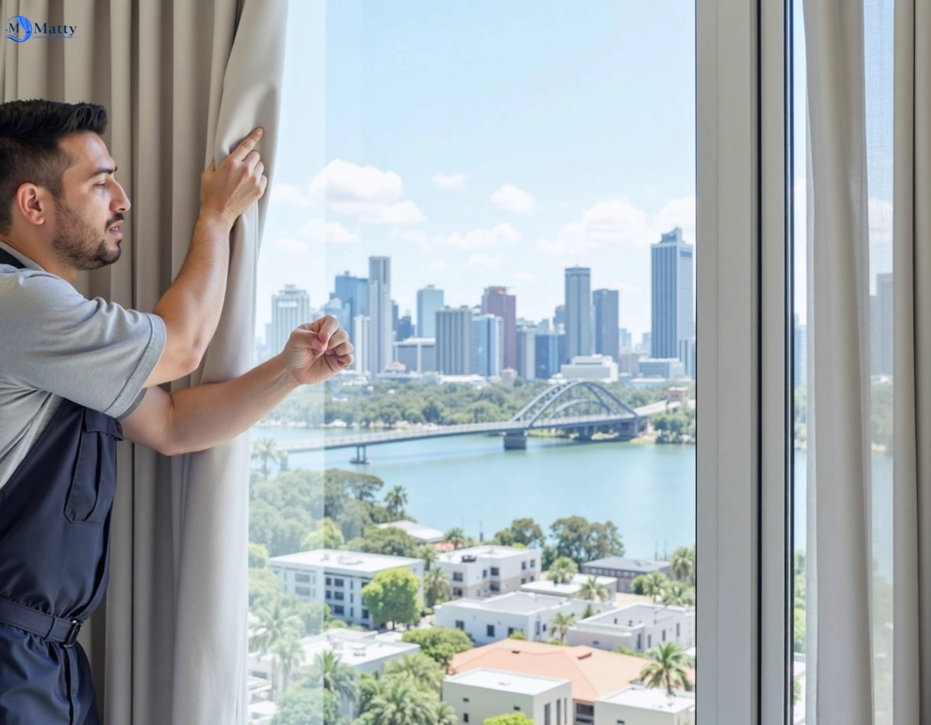 Professional curtain steam cleaning service springwood QLD by Matty Curtain Cleaning