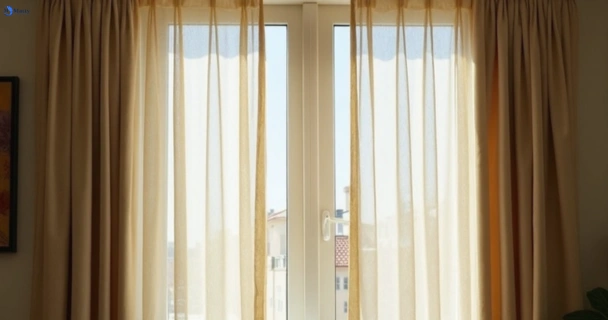 Dull dusty drapes in springwood before professional cleaning